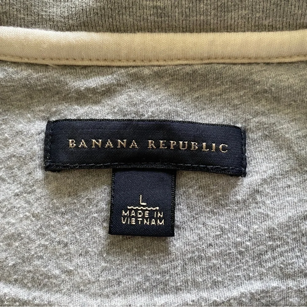 Banana REPUBLIC Light Gray Long Sleeve Pullover Sweater Men L Large